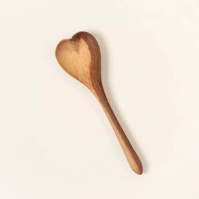 Hand-Carved Heart Serving Spoon