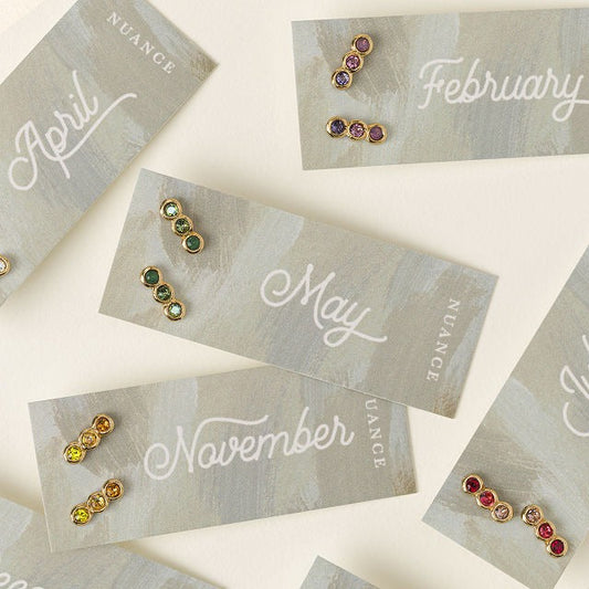 Ombre Crystal Birthstone Studs