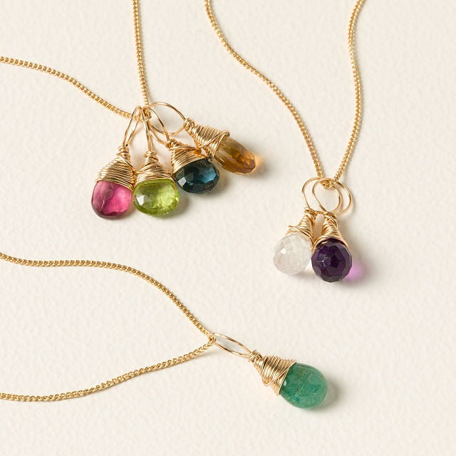 Gold Fill Personalized Birthstone Charm Necklace