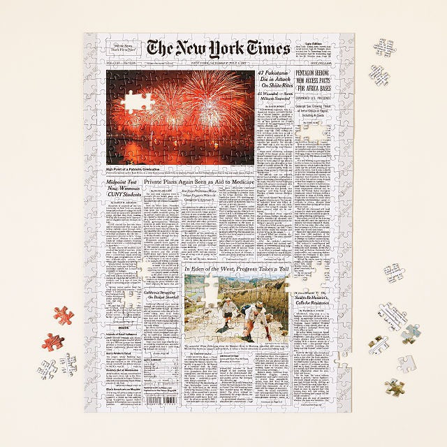 New York Times Custom Front Page Puzzle