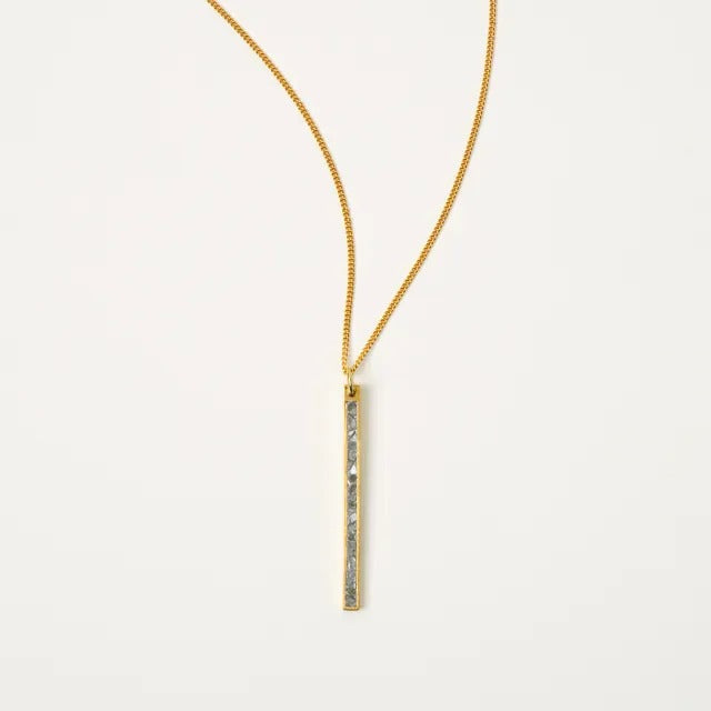 Sliced Raw Diamond Bar Necklace