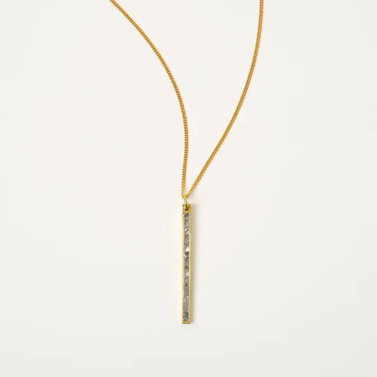 Sliced Raw Diamond Bar Necklace