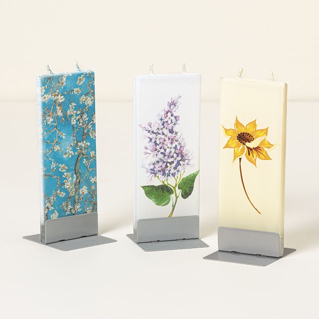Hand-Painted Floral Flat Candle