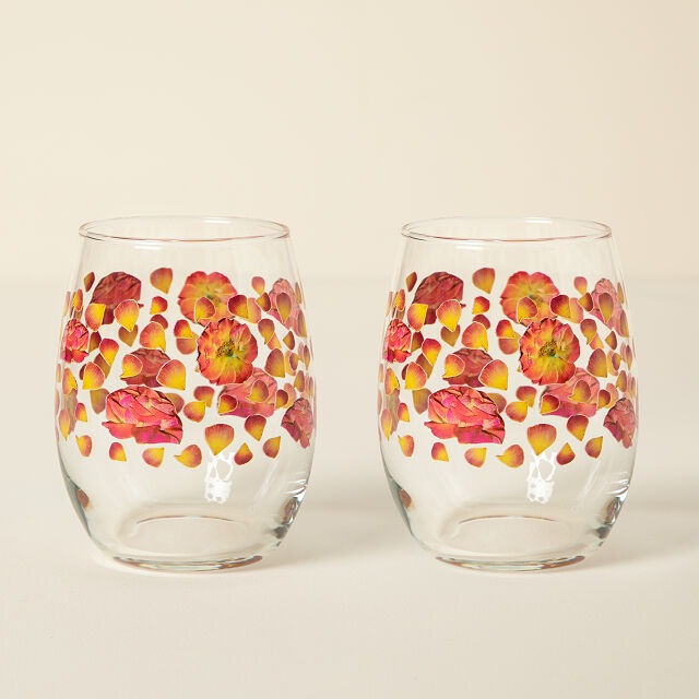 Birth Month Flower Printed Glass