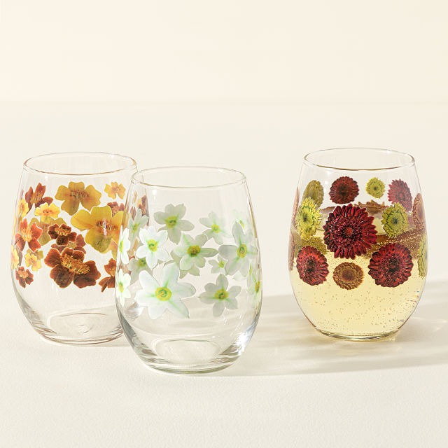 Birth Month Flower Printed Glass