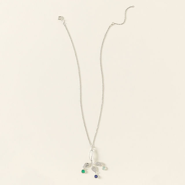 Personalized Birthstone Leaf Necklace
