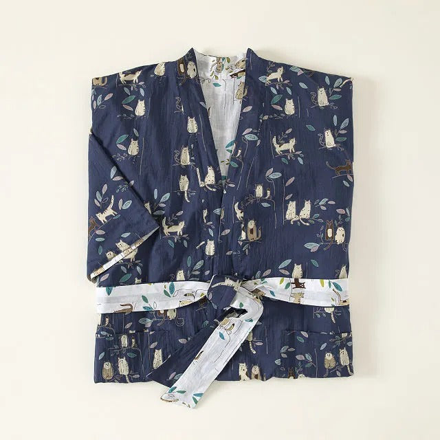 Cats Inside and Out Reversible Robe