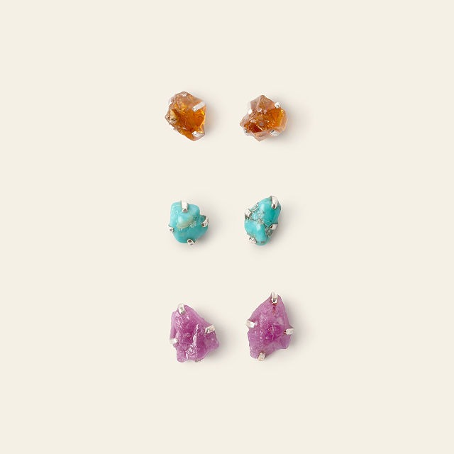 Raw Birthstone Studs