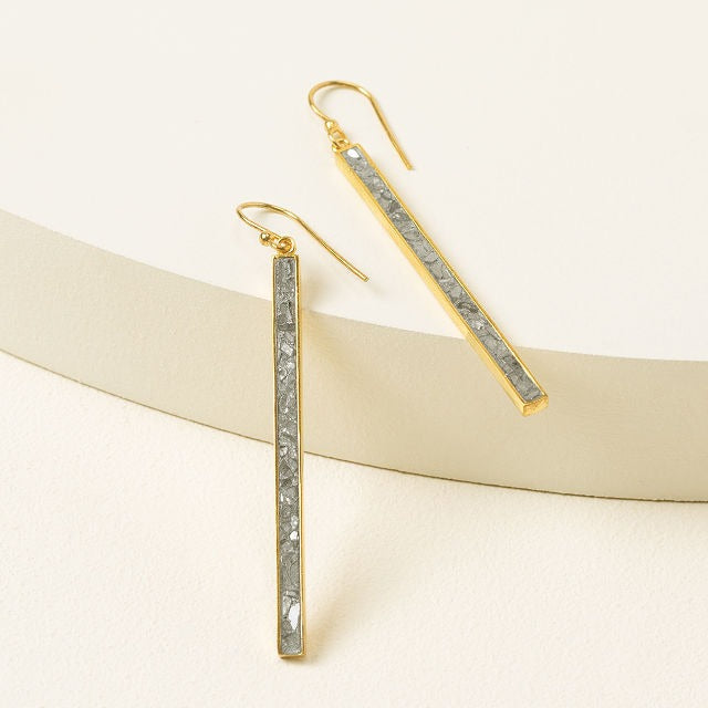 Sliced Raw Diamond Drop Earrings