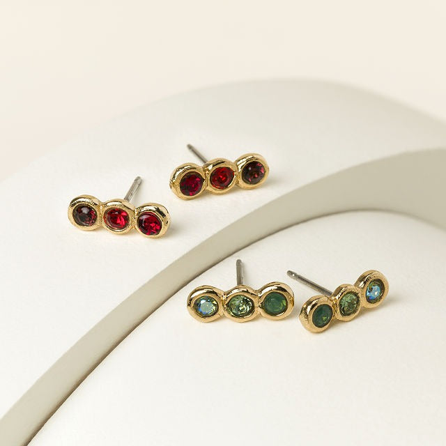Ombre Crystal Birthstone Studs