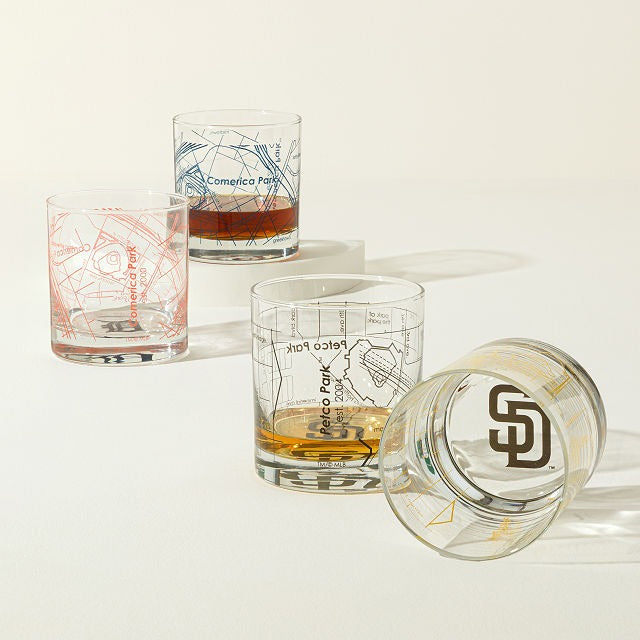 MLB Ballpark Map Glasses - Set of 2
