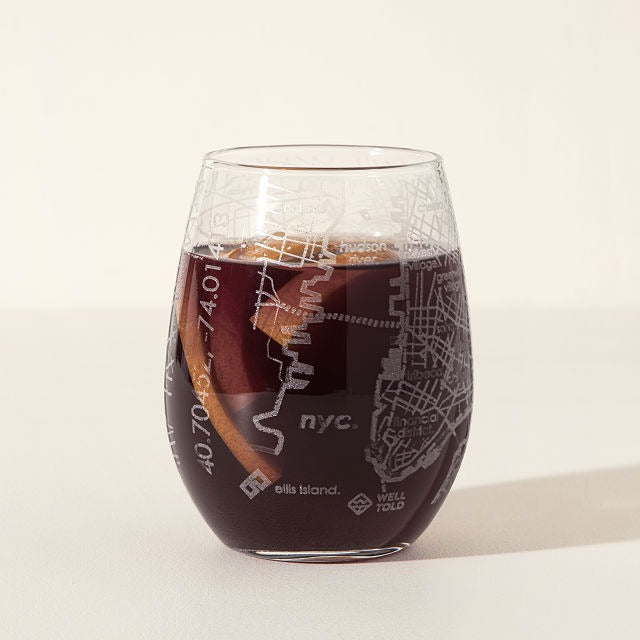 Urban Map Wine Glass