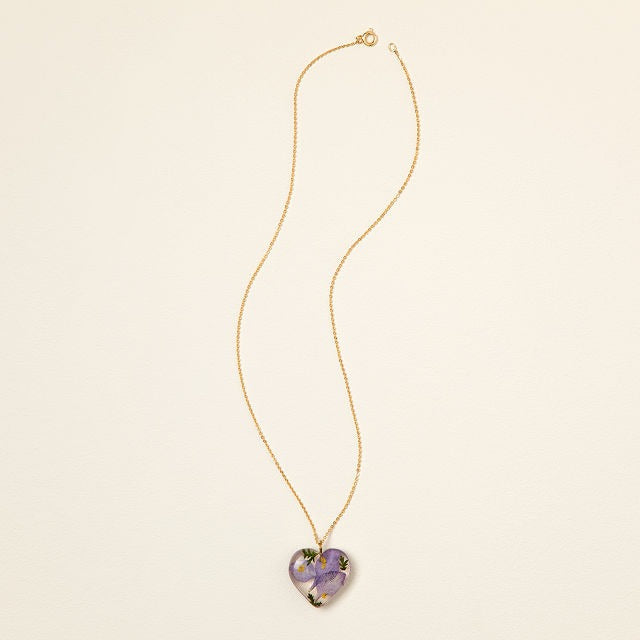 Birth Month Flower Heart Necklace